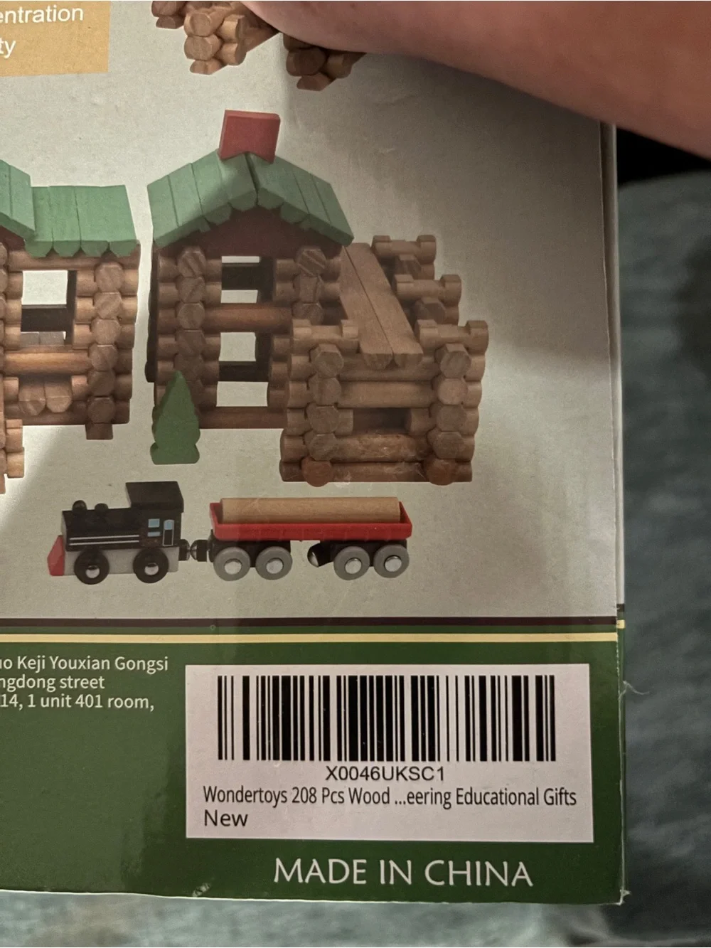 Wooden Logs 208-Piece Kids Building Set - Green & Brown